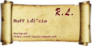 Ruff Lúcia névjegykártya